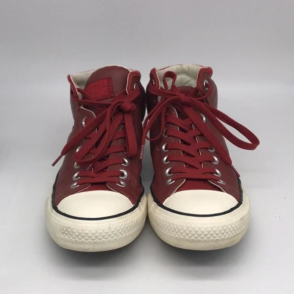 Converse All Star Street Hi Terra Red Leather Sneakers Men 8 Women 10 - Picture 5 of 9